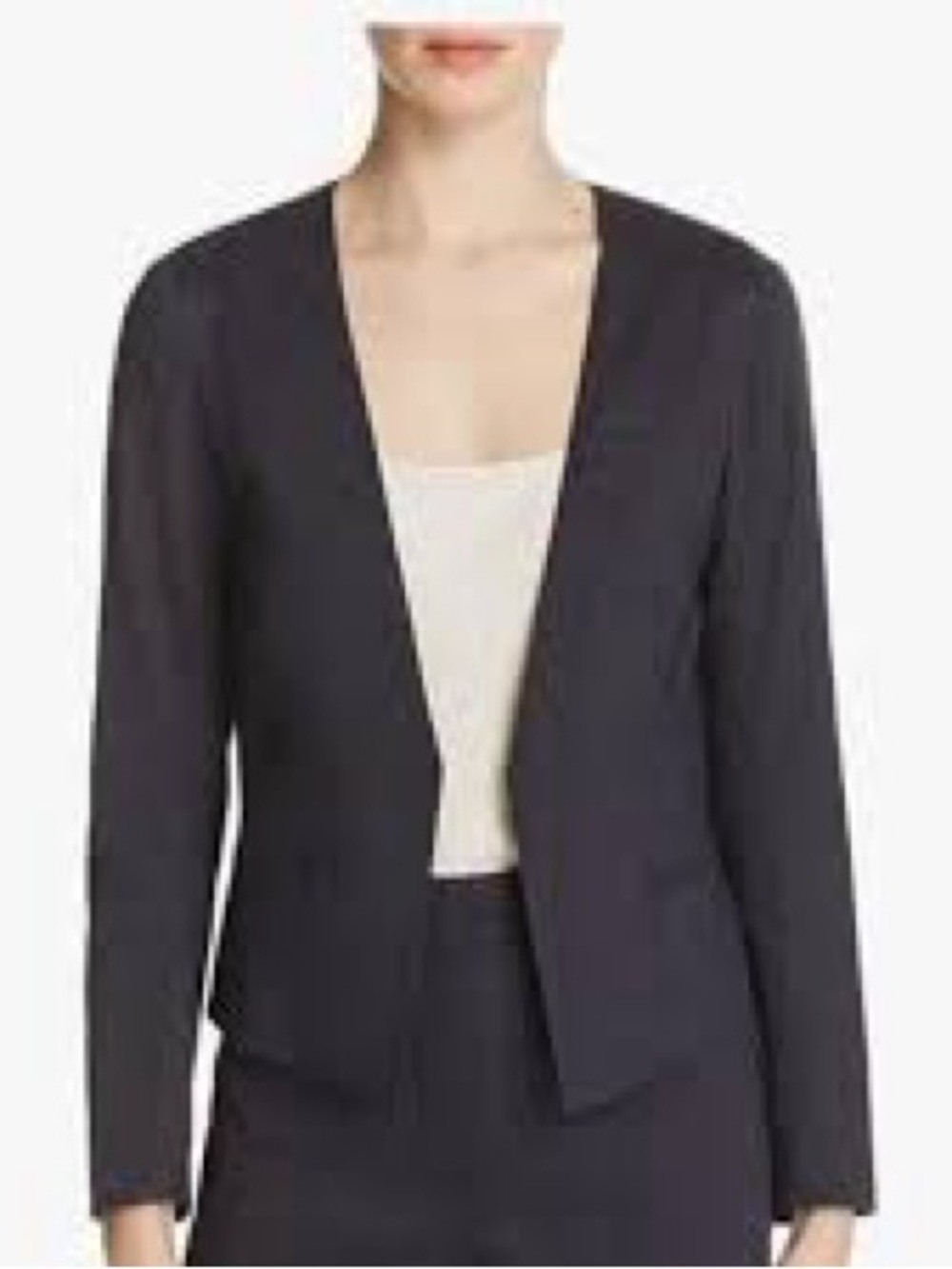 Theory Benefield Crunch Wash Linen Blend Blazer jacket navy minimalist 2 xs